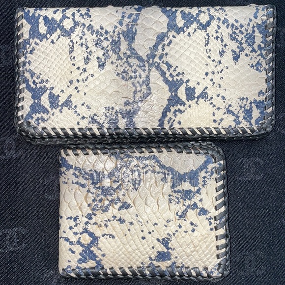 Two piece Leather snake skin wallet -unisex - Picture 4 of 12